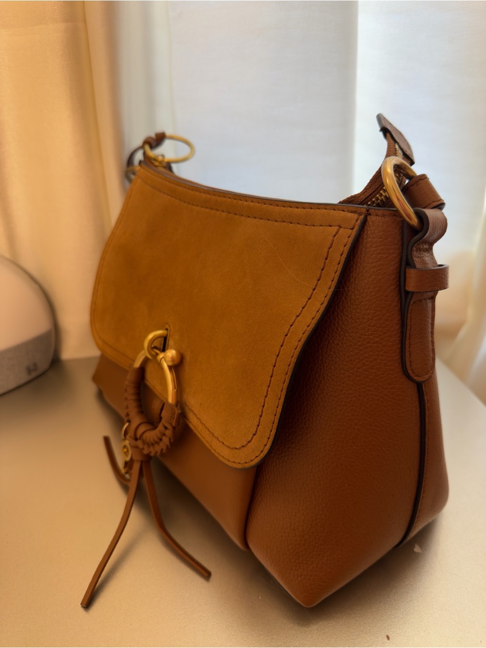 See by Chloe Brown Leather Crossbody Bag with Ring Tassel - Picture 3 of 11